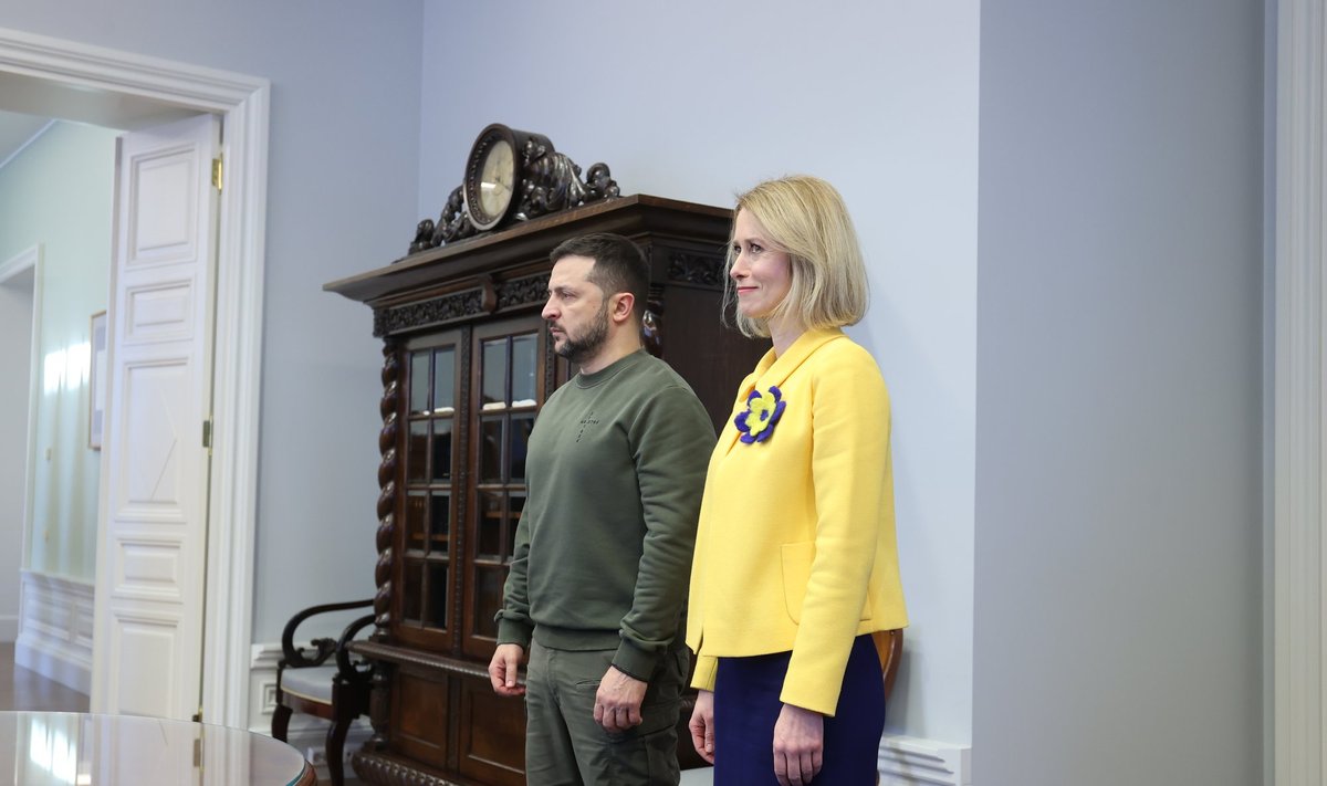 Владимир Зеленский и Кая Каллас в Кадриоргском дворце во время визита президента Украины в Эстонию