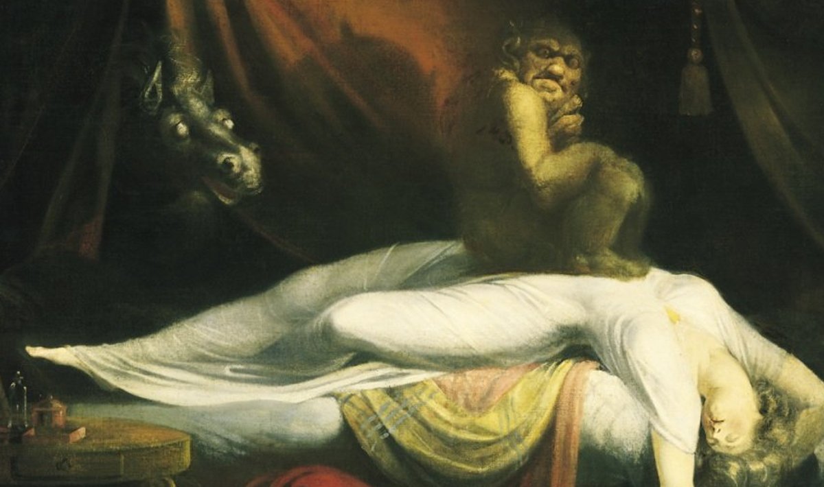 Luupainaja (incubus või succubus, ka nightmare) - magajal on tunne, et keegi lämmatab teda. See olevus saabus hobuse seljas. Henry Fuseli maal aastast 1781.