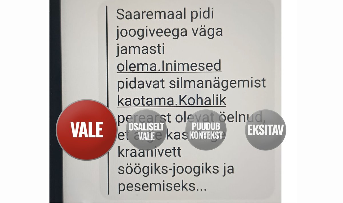 Kuvatõmmis Facebooki postitusest