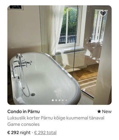 Kuvatõmmis Airbnb kodulehelt
