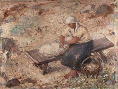 Johannes Võerahansu "Lambapügaja" (1938, õli, lõuend 59 x 79 cm). Alghind 14 700, haamrihind 28 700 eurot.