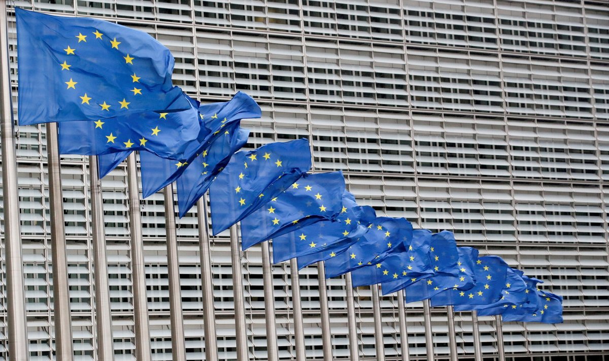 EL-i lipud Euroopa Komisjoni hoone ees.