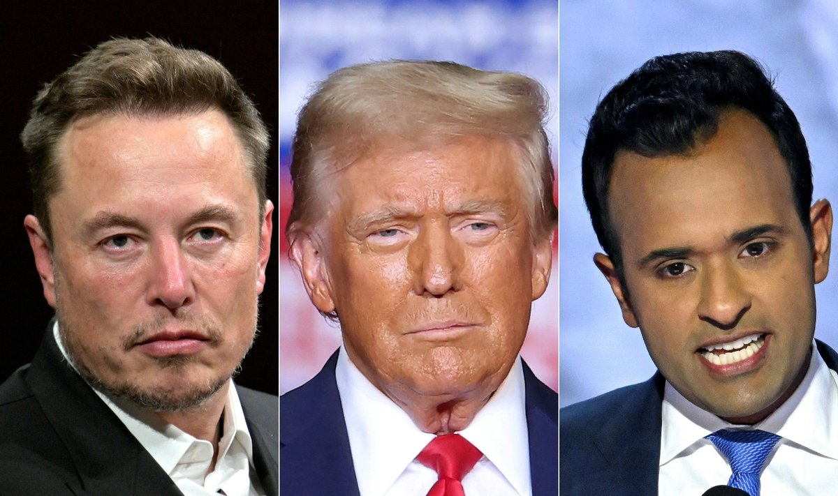 Elon Musk, Donald Trump ja  Vivek Ramaswamy