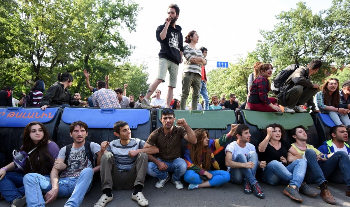 Jerevani "Elektromaidani" protesteerijad. Foto: KAREN MINASYAN