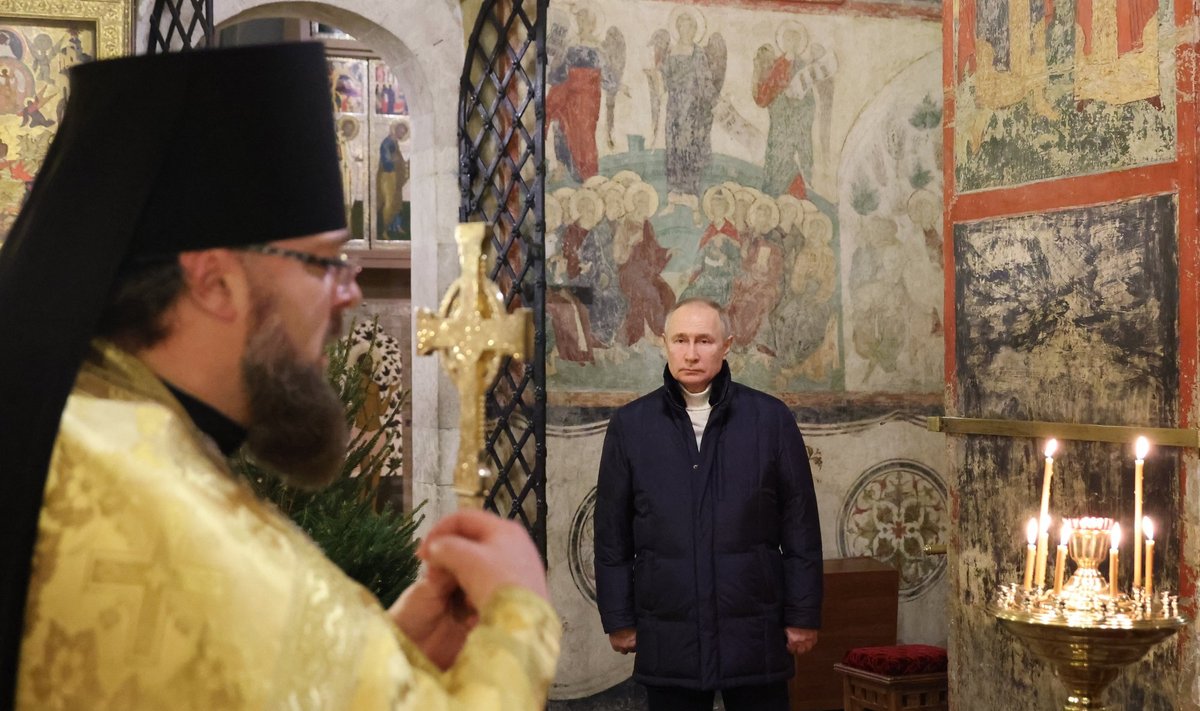 Путин в московской церкви 