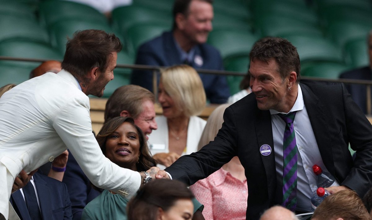 David Beckham ja Pat Cash tänavusel Wimbledoni turniiril