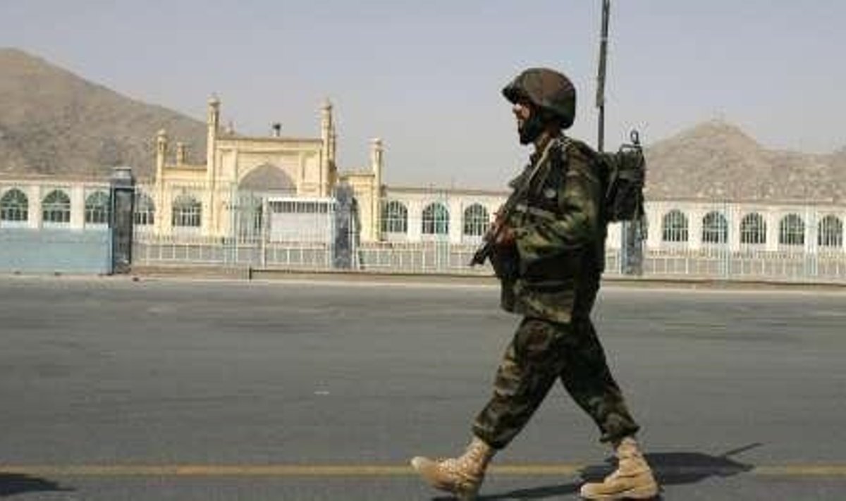 Afganistani sõdur Kabulis.