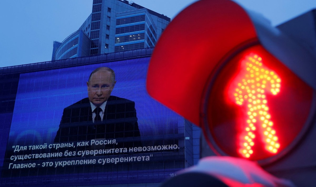 Ekraan küsimustele vastava Putiniga Moskvas