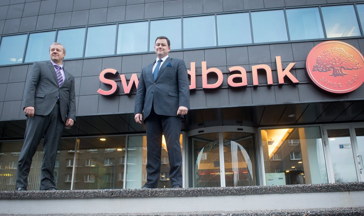 Swedbanki Eesti üksuse uus juht Robert Kitt ja Swedbanki Balti panganduse uus juht  Priit Perens 
