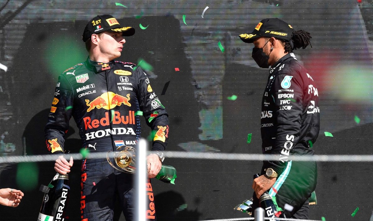 Max Verstappen ja Lewis Hamilton Mehhiko GP-l.