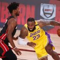 VIDEO | Kas NBA finaal lõppeb kiirelt? Lakers alustas kindla võiduga, Miami kolm parimat mängijat said vigastada