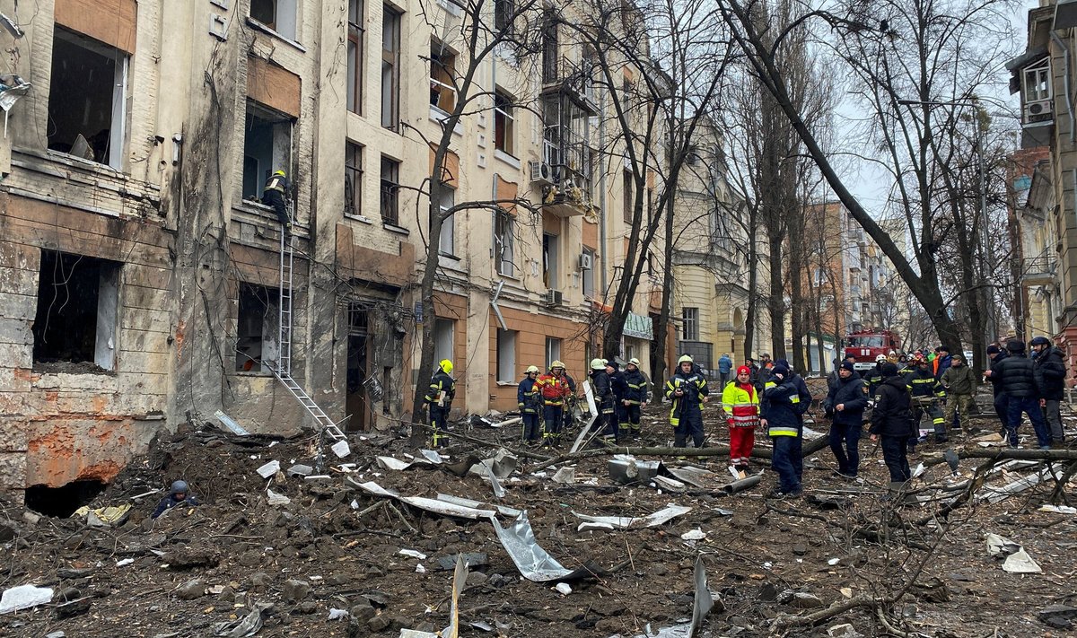 Пострадавший от ракетного удара жилой дом в Харькове. 5 февраля, 2023 год. Фото носит иллюстративный характер.