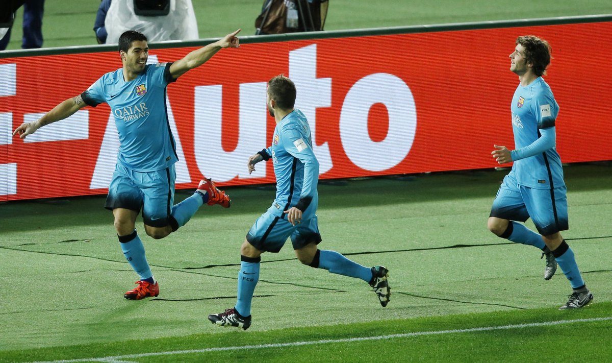 Luis Suarez väravat tähistamas