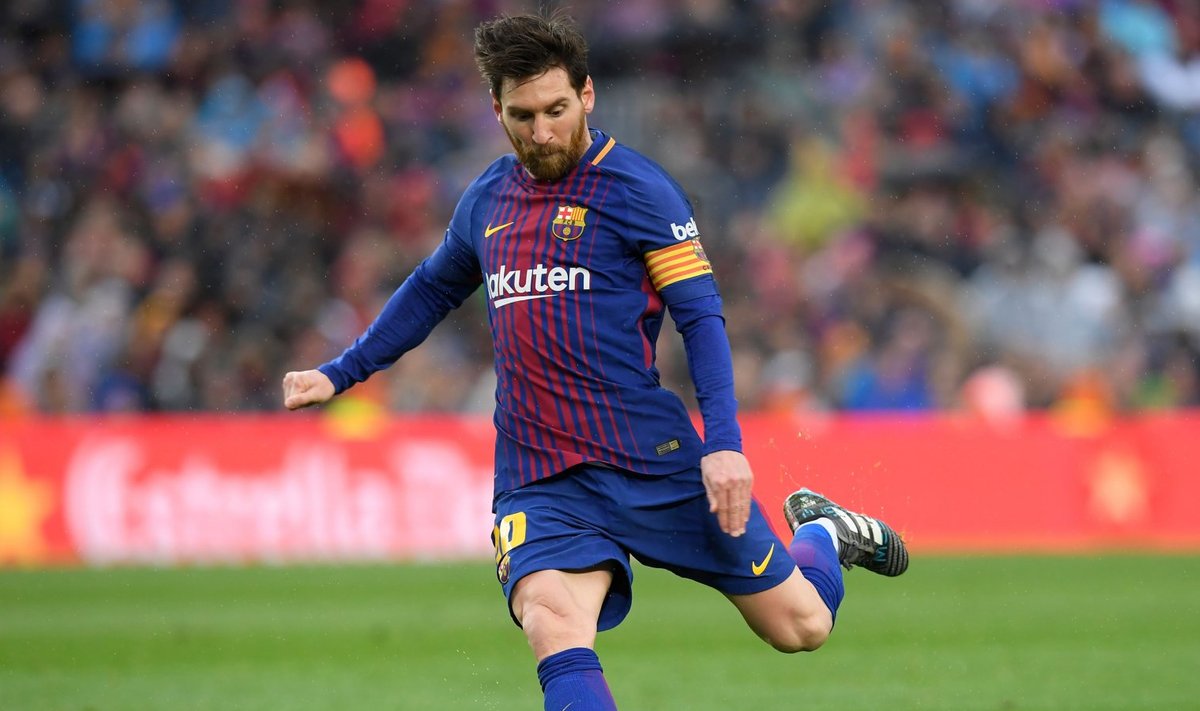 Lionel Messi võiduväravat löömas