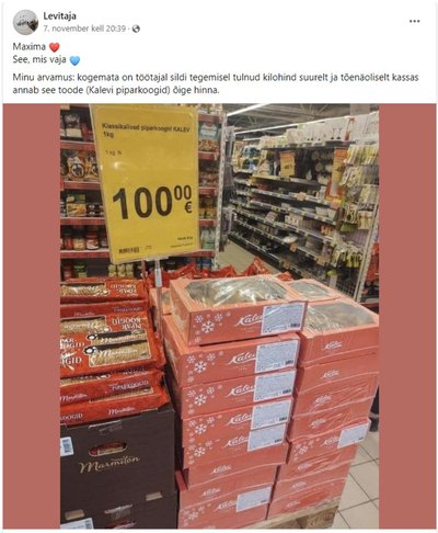 Levitaja postitus, mis tänaseks on maha võetud.