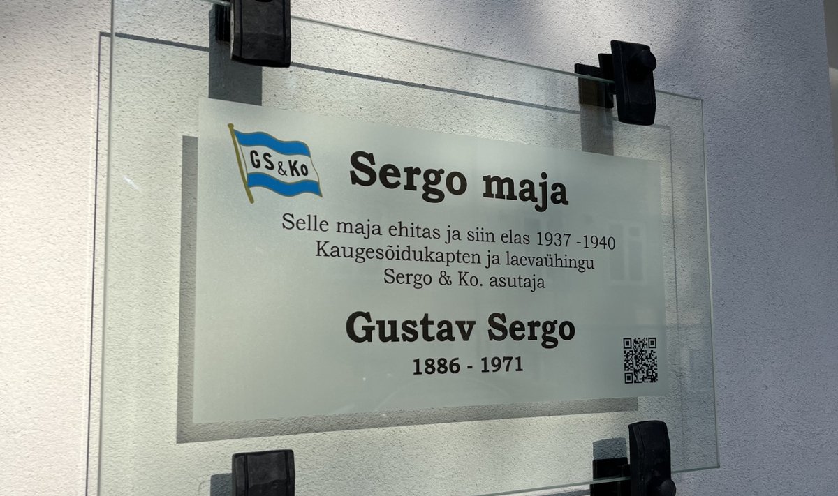 ÕIGLUS JALULE SEATUD: Suur-Patarei 18a maja seinal on nüüd mälestustahvel Gustav Sergole.