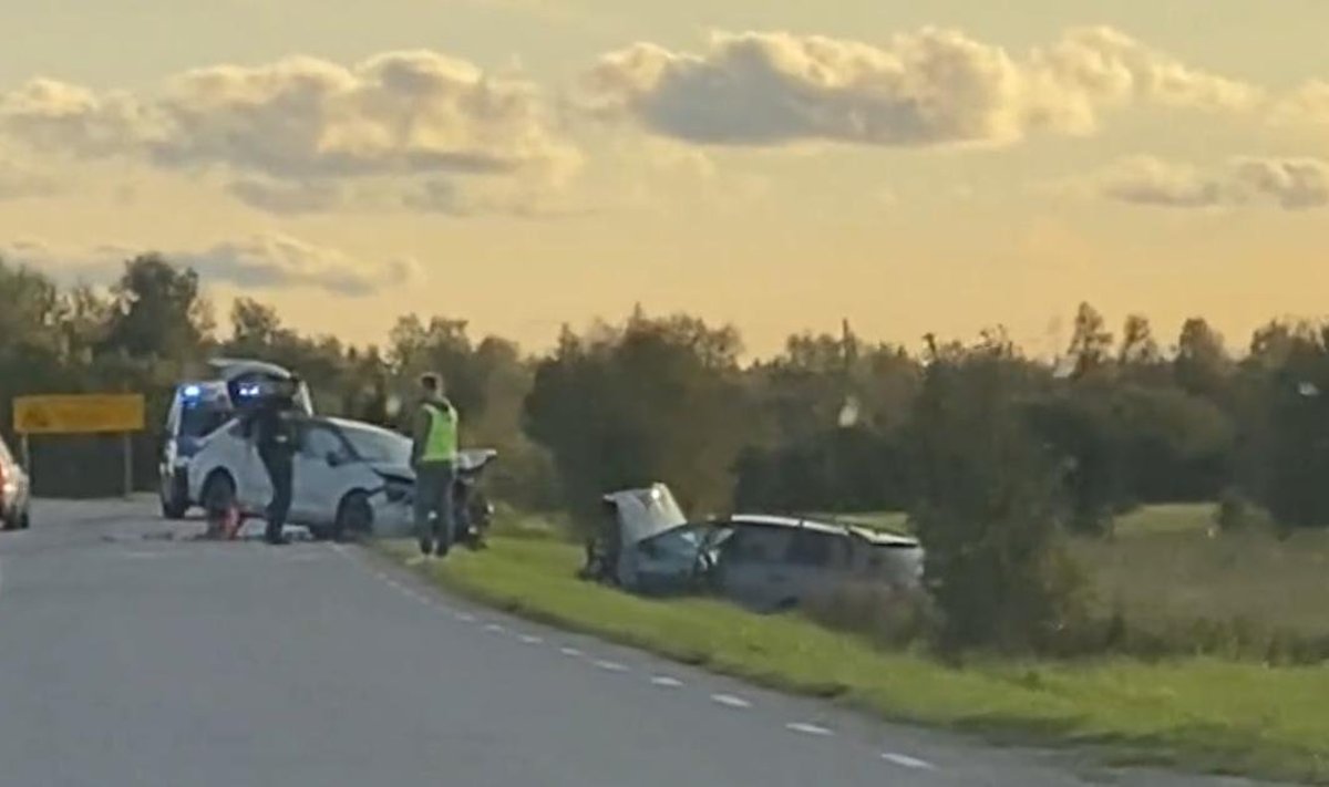 Jõelähtme avarii 17.09.23. Kuvatõmmis videost.