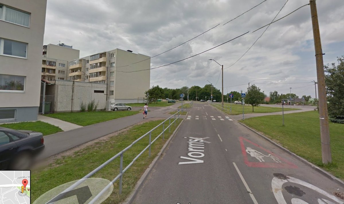 Tallinnas Vormsi tn 7 lähedal (ekraanitõmmis, Google Street View)