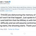 Twitter varjas Donald Trumpi säutsu „vägivalla ülistamise” tõttu