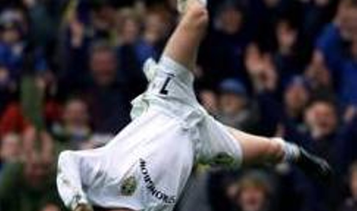Leedsi Robbie Keane rõõmustamas peale löödud väravat