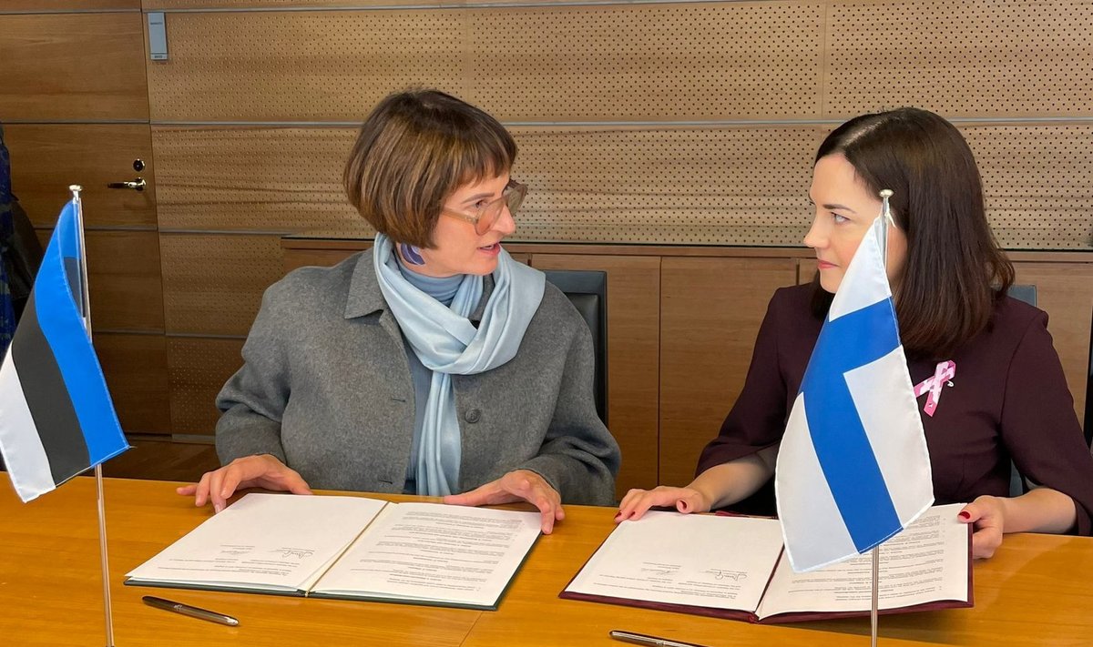 Eesti sotsiaalkaitseminister Signe Riisalo ja Soome sotsiaalkindlustusminister Sanni Grahn-Laasonen.