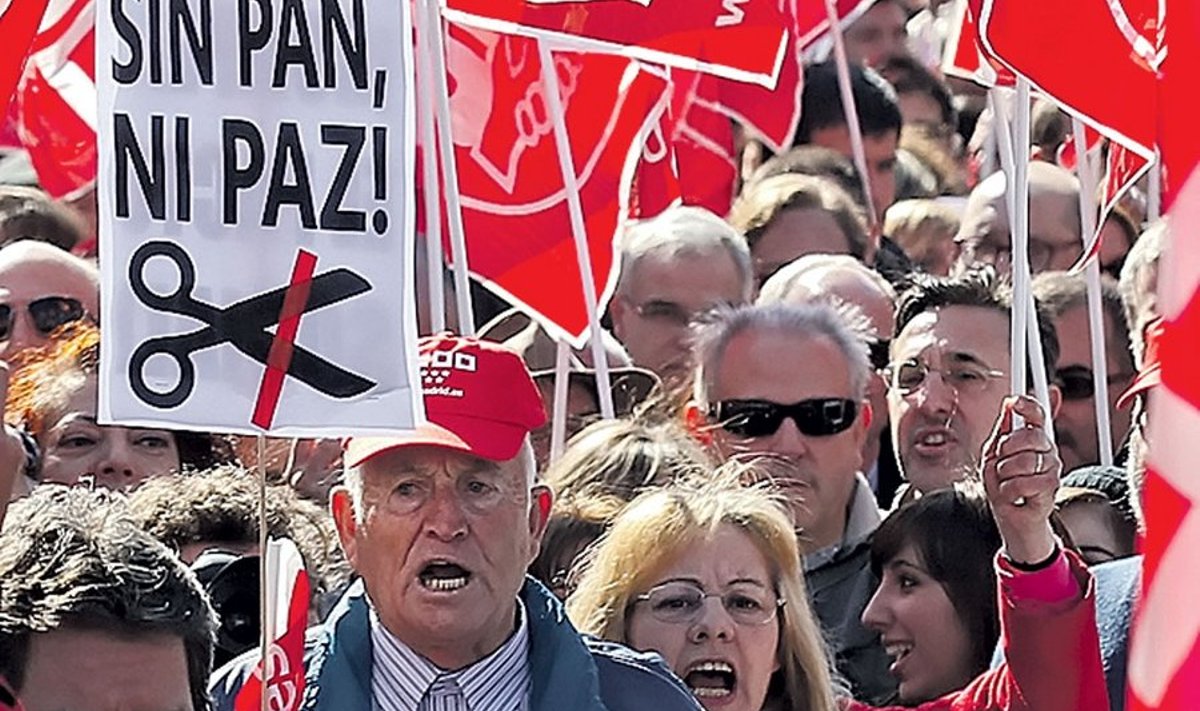 Meeleavaldus tööturureformi vastu pühapäeval Madridis. Foto: Reuters