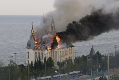 Põlenud ülikoolihoone / rektori luksusvilla Odessas 