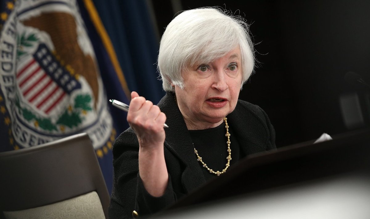 USA keskpanga juht Janet Yellen eilsel pressikonverentsil