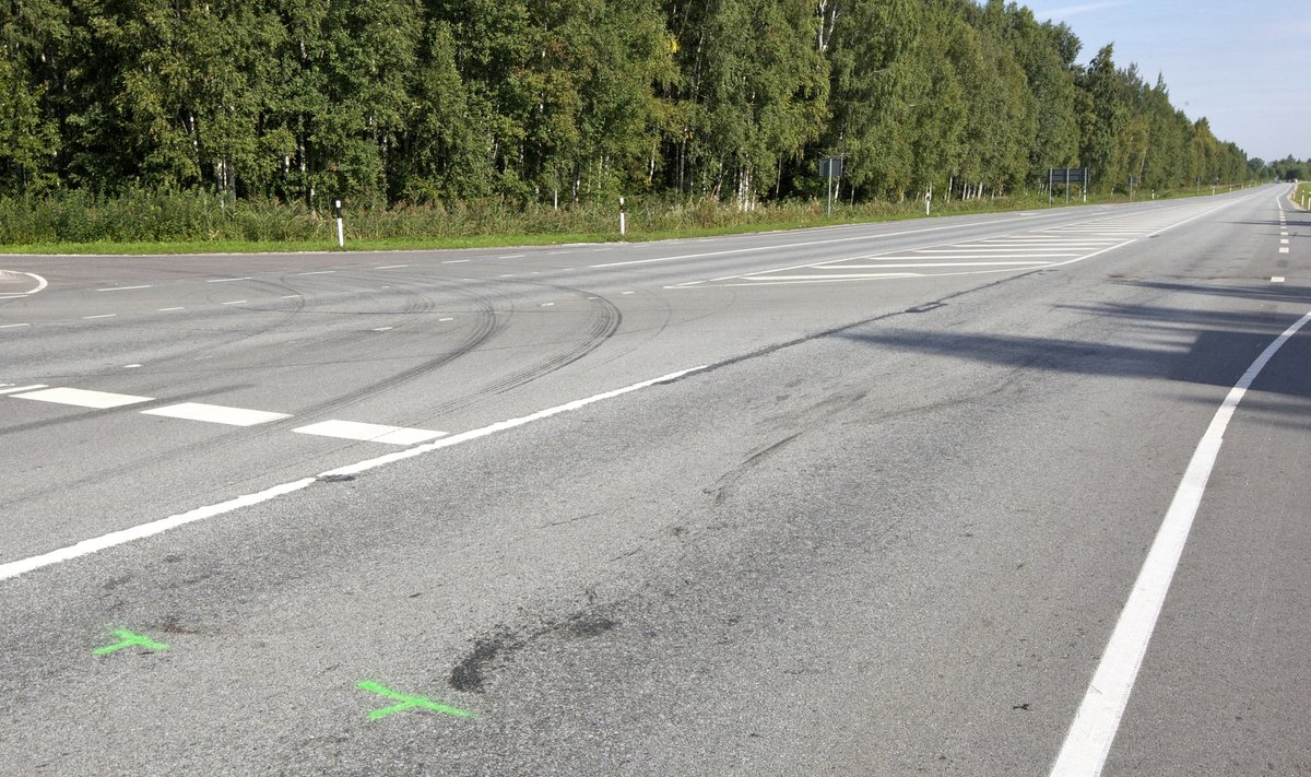 Õnnetuspaik Jõhvi-Tartu-Valga maantee 145. kilomeetril
