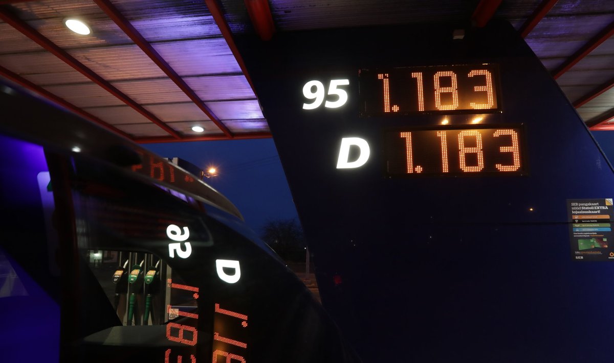 Mootorikütuste hinnad  tanklas 29.detsembril.