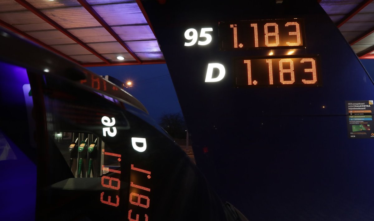 Mootirikütuste hinnad  tanklas 29.detsembril.