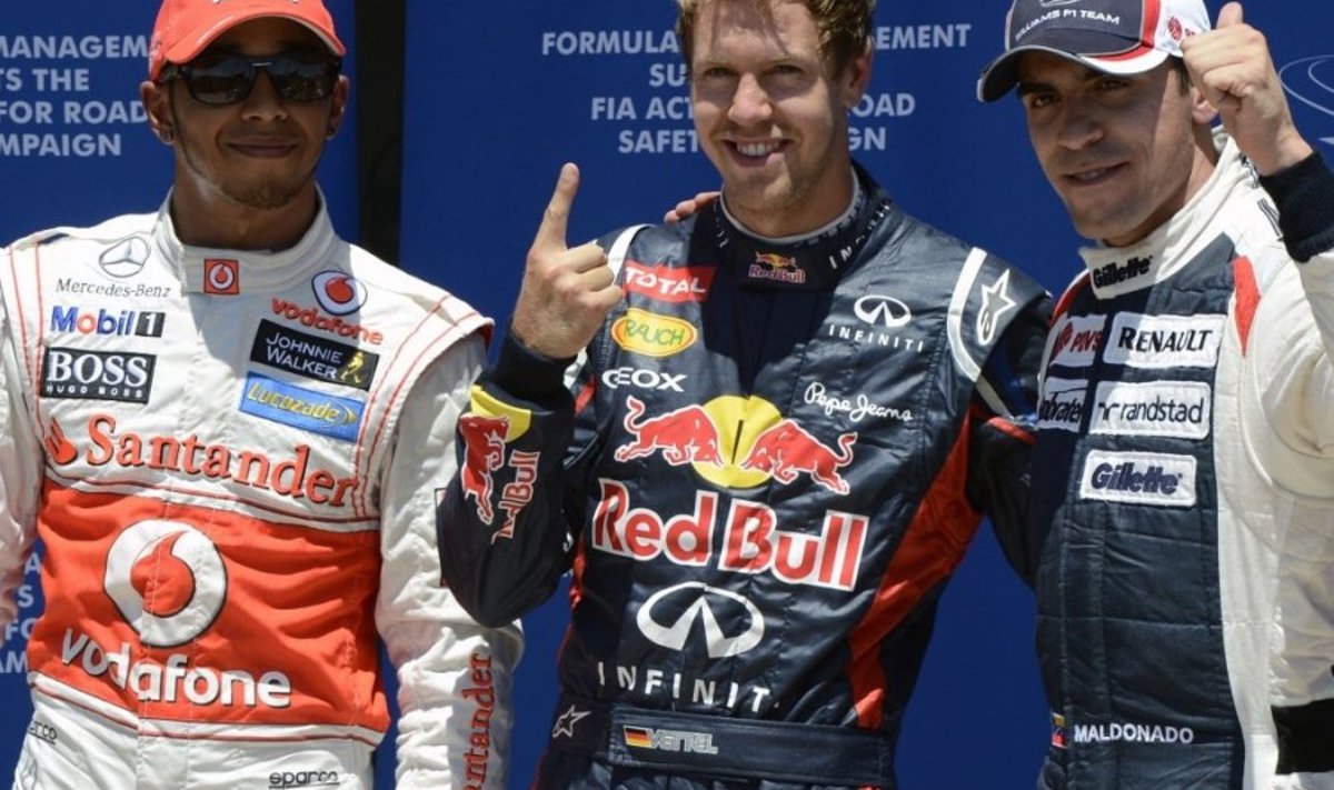 Hamilton, Vettel ja Maldonado