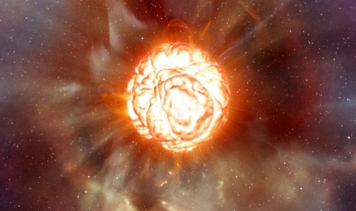 Betelgeuse plahvatus kunstniku nägemuses. Pilt ESO, L. Calcada