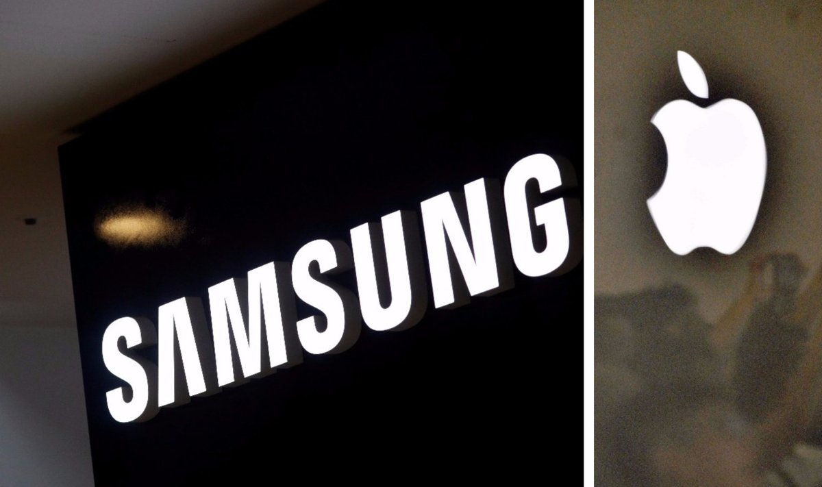 Samsungi ja Apple`i logod.