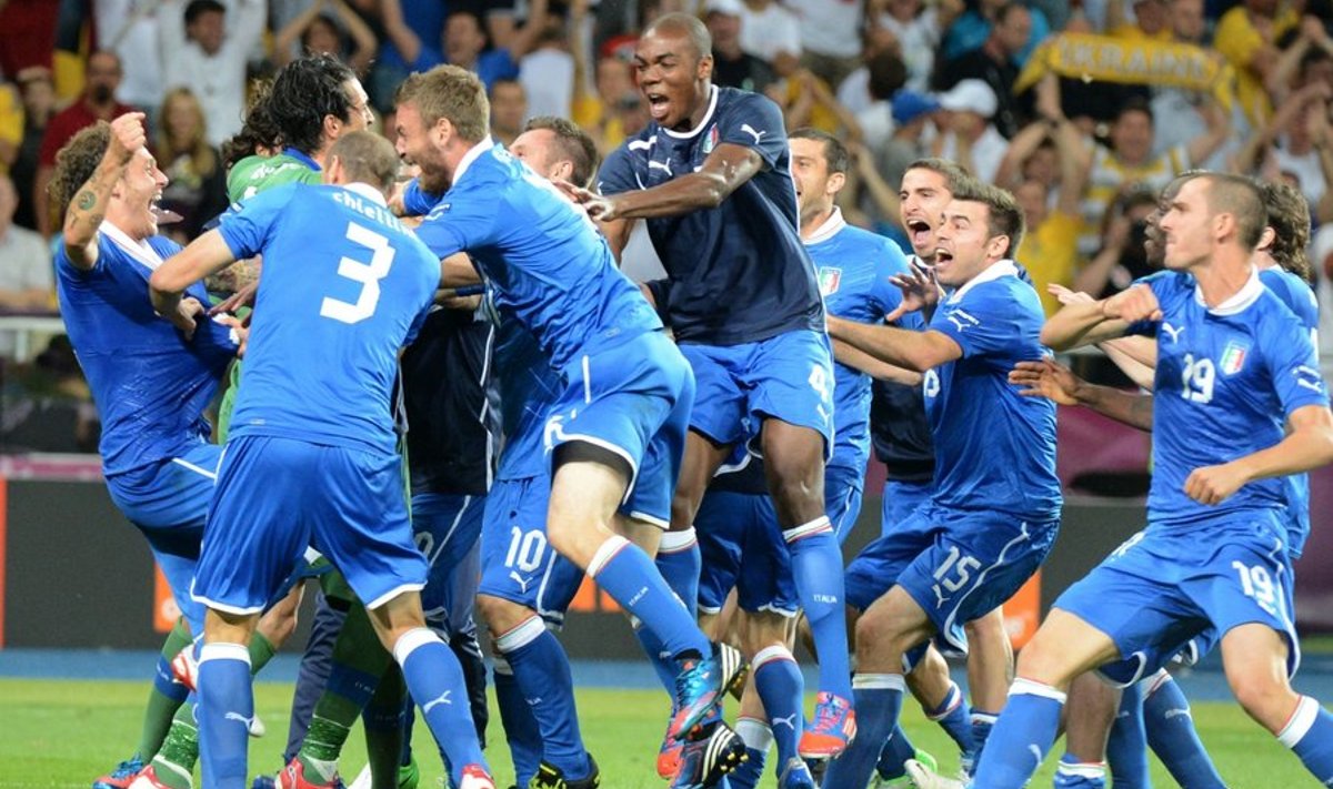Itaalia juubeldab penaltiseeria järel