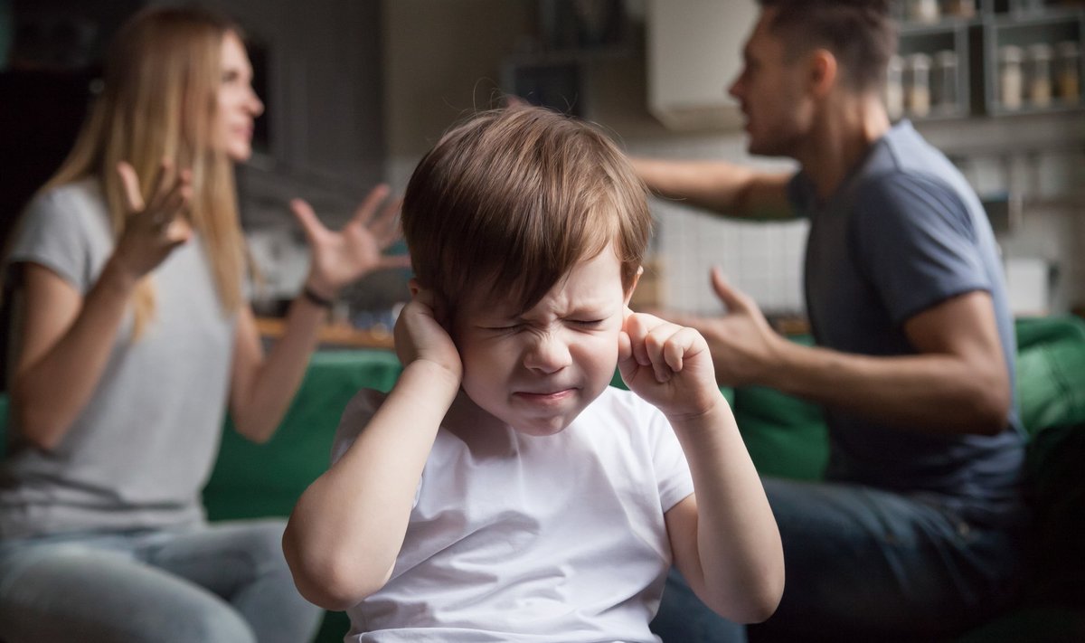 Frustrated,Kid,Son,Puts,Fingers,In,Ears,Not,Listening,To