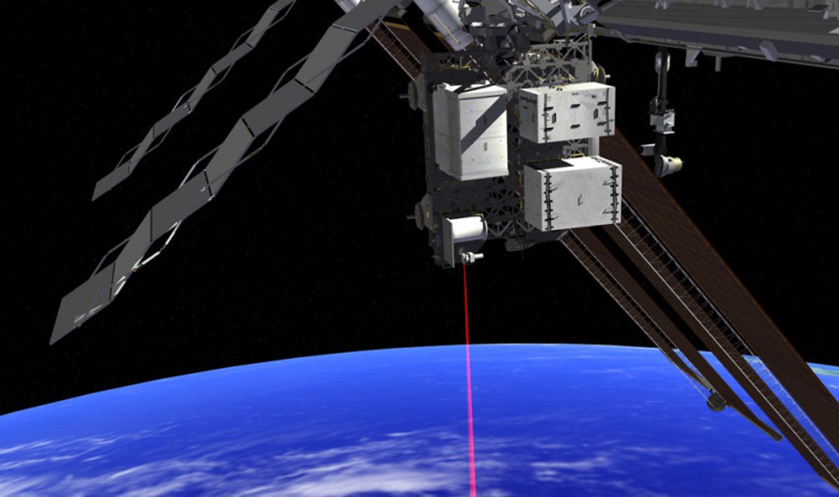 OPALS lasersideseade kosmosejaamas.