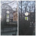 Читатель в недоумении: почему уличные двусторонние часы напротив университета показывают разное время и оба неправильное?