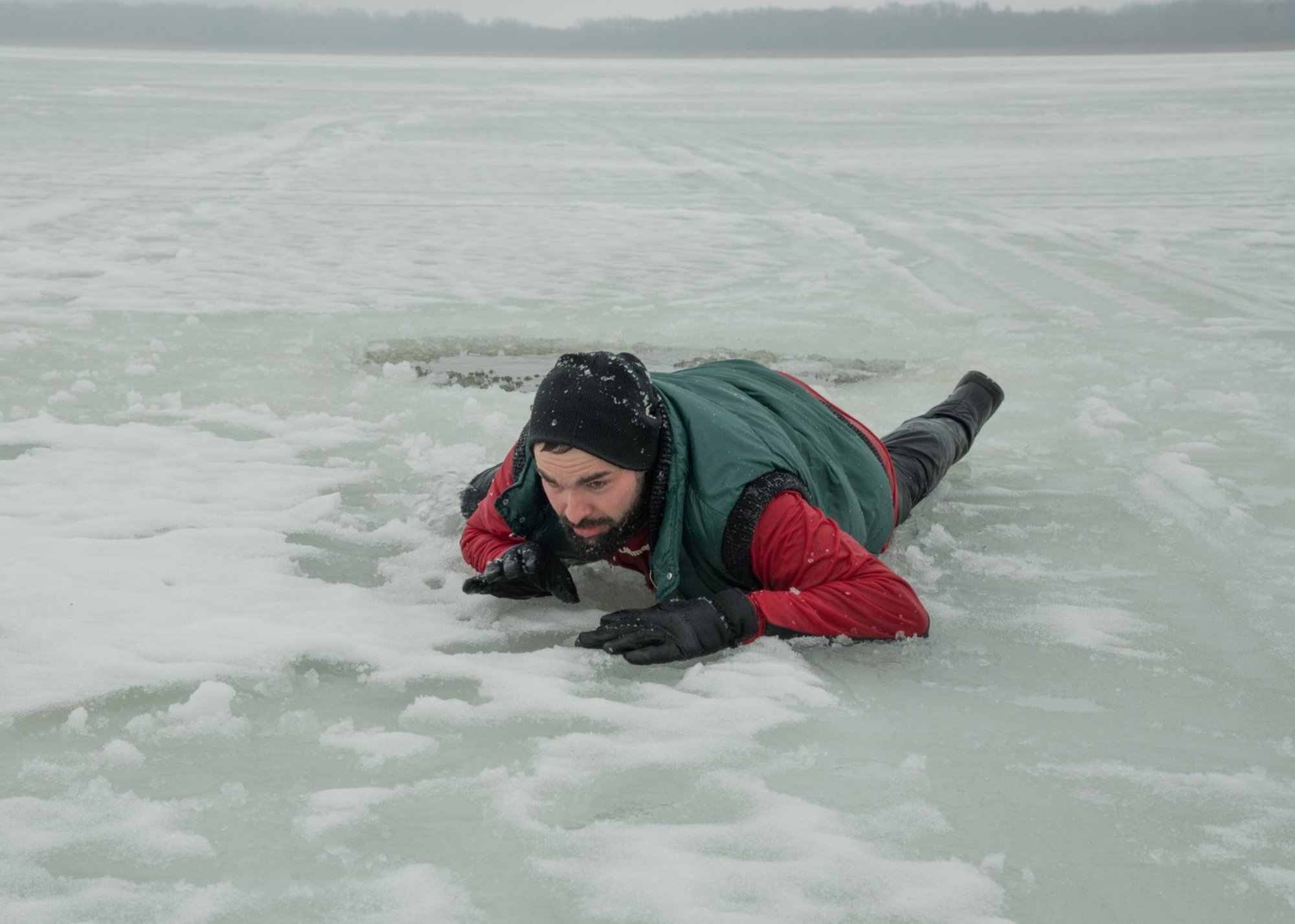 Спасение человека провалившегося под лед. Человек провалился под лед. Фотосессия на льду.