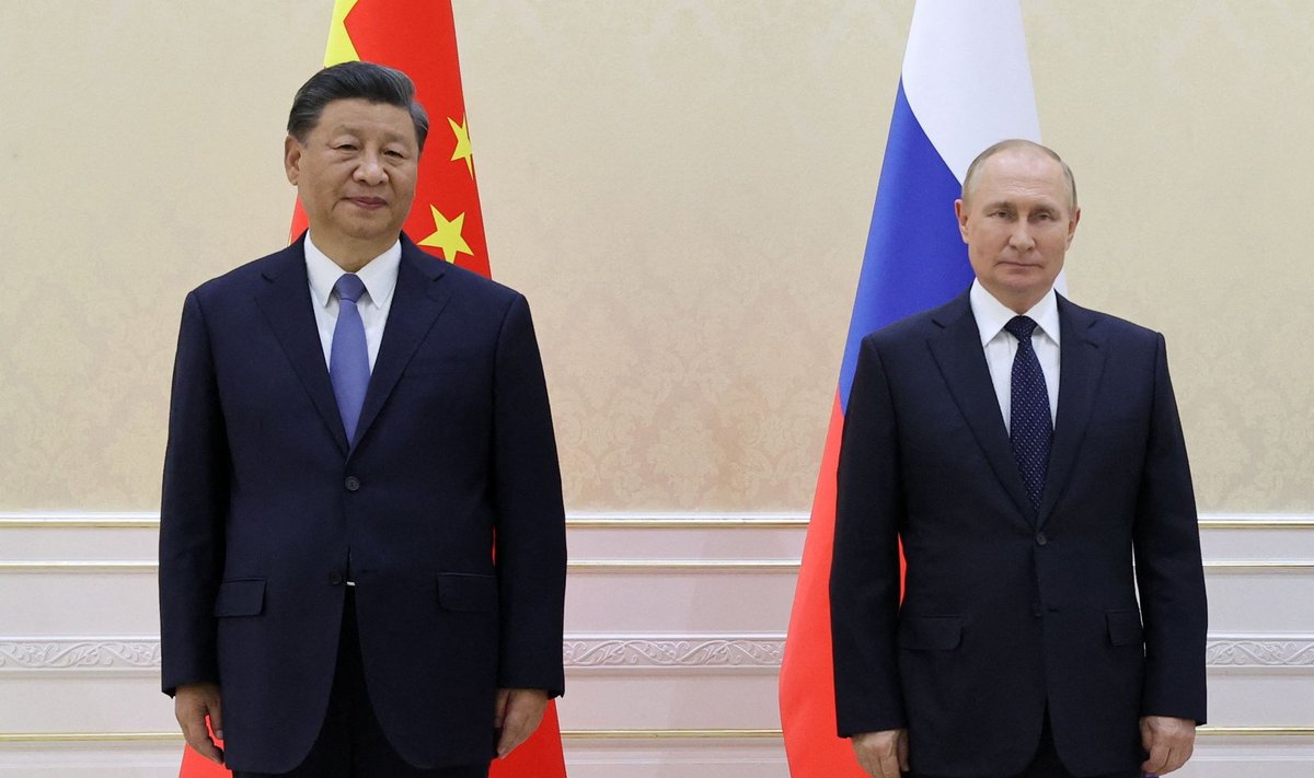 Hiina president Xi Jinping ja Venemaa president Vladimir Putin Shanghai Koostööorganisatsiooni juhtide tippkohtumisel. Foto tehtud 15. septembril 2022 Samarkandis.