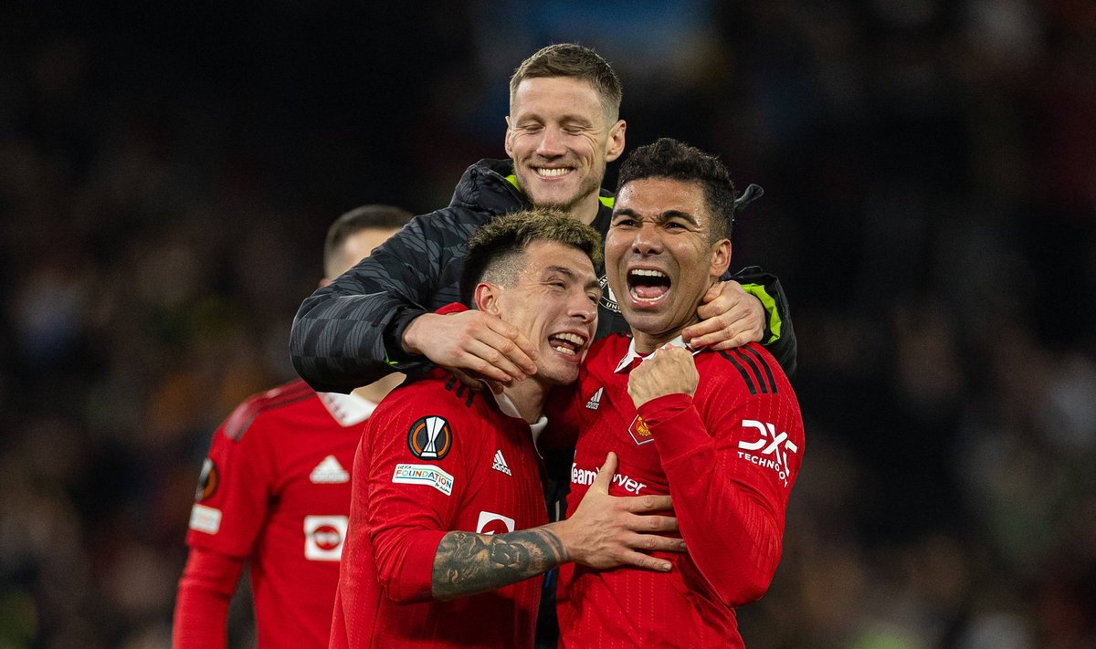 Manchester Unitedi jalgpallurid rõõmustavad