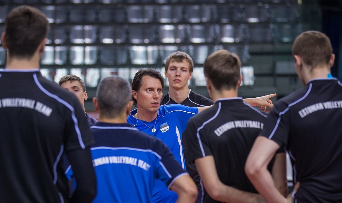 Eesti võrkpallikoondise treening Palavela Arenal Torinos