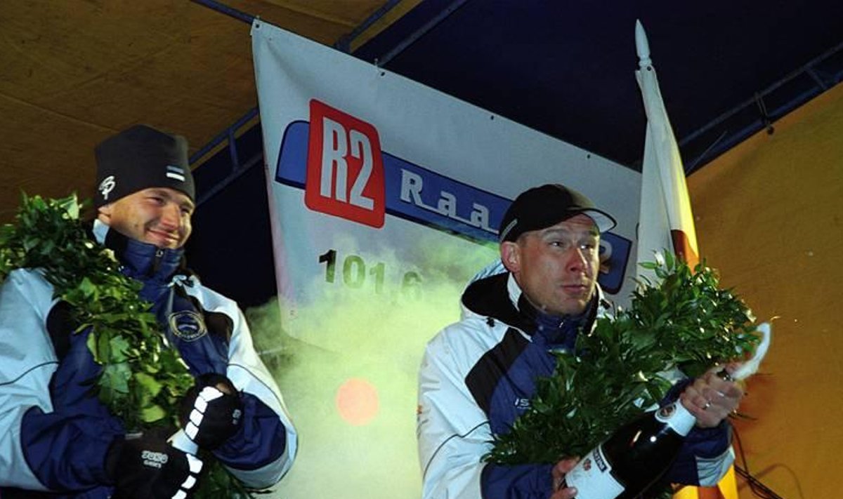 Andrus Veerpalu ja Jaak Mae Salt Lake City olümpia järgne vastuvõtt kodumaal.