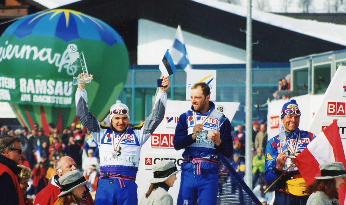 1999. aasta Ramsau MM-il võitis Andrus Veerpalu (vasakul) hõbemedali. 