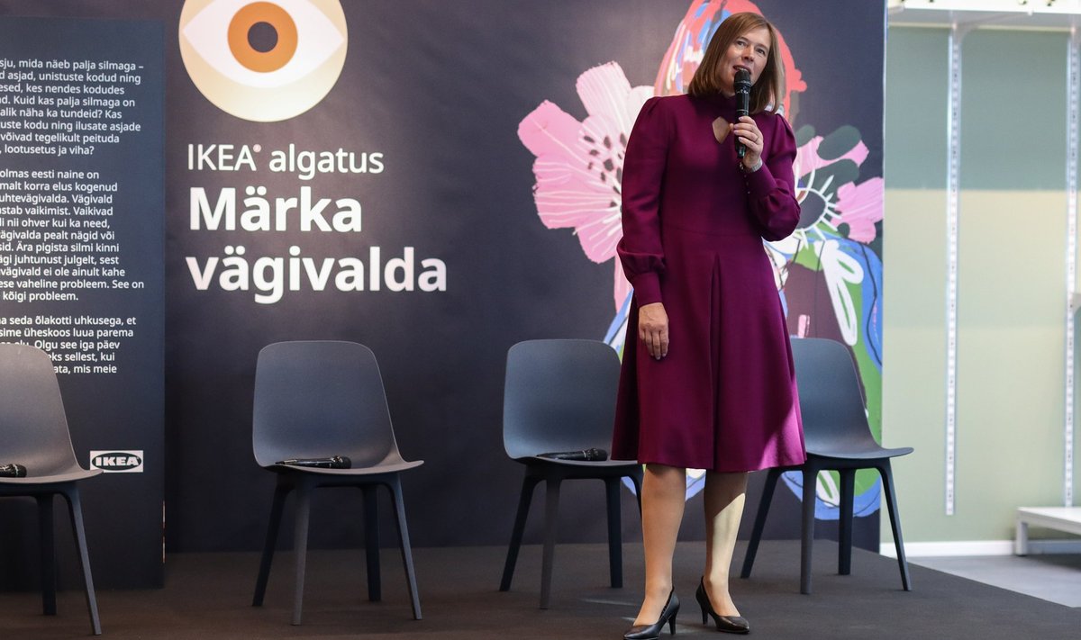 Kersti Kaljulaid „Märka vägivalda“ kampaania üritusel IKEAs