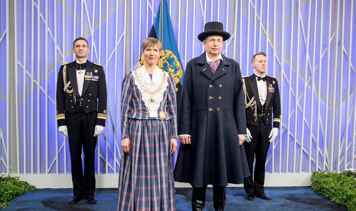 Vabariigi President Kersti Kaljulaid ja härra Georgi-Rene Maksimovski.