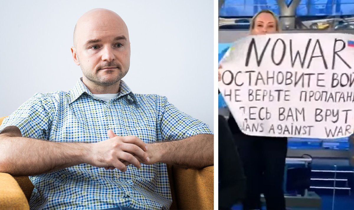 Rahvusvahelise Kaitseuuringute Keskuse tegevjuht Dmitri Teperiku (vasakul) hinnangul täitis Ovsjannikova protest ehk tõenäoline erioperatsioon oma eesmärgid.