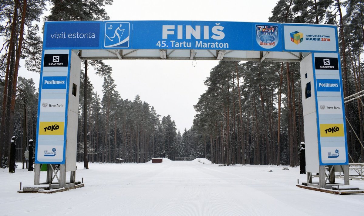 Tartu Maratoni finiš Elvas 18. jaanuaril