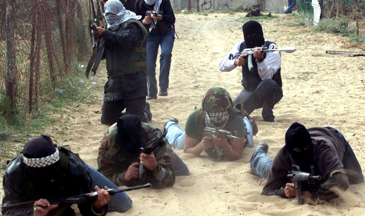 al-Aqsa märtrite brigaad treenib Gazas (foto aastast 2022)