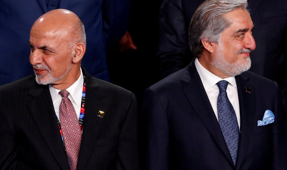 Ashraf Ghani (vasakul) ja Abdullah Abdullah 2016. aastal Varssavis NATO tippkohtumisel